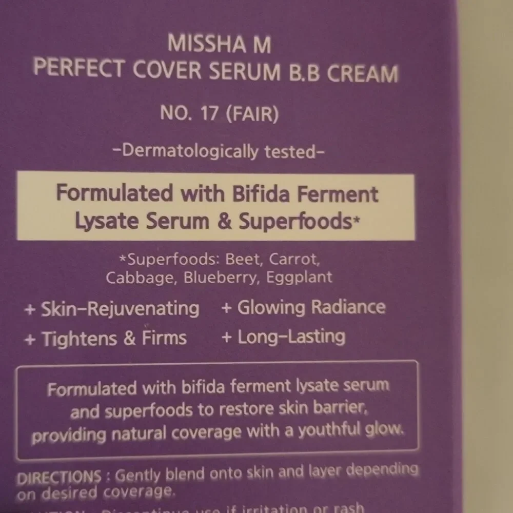 MISSHA M Perfect Cover Serum BB Cream Shade 17 FAIR 1.18OZ/35ML